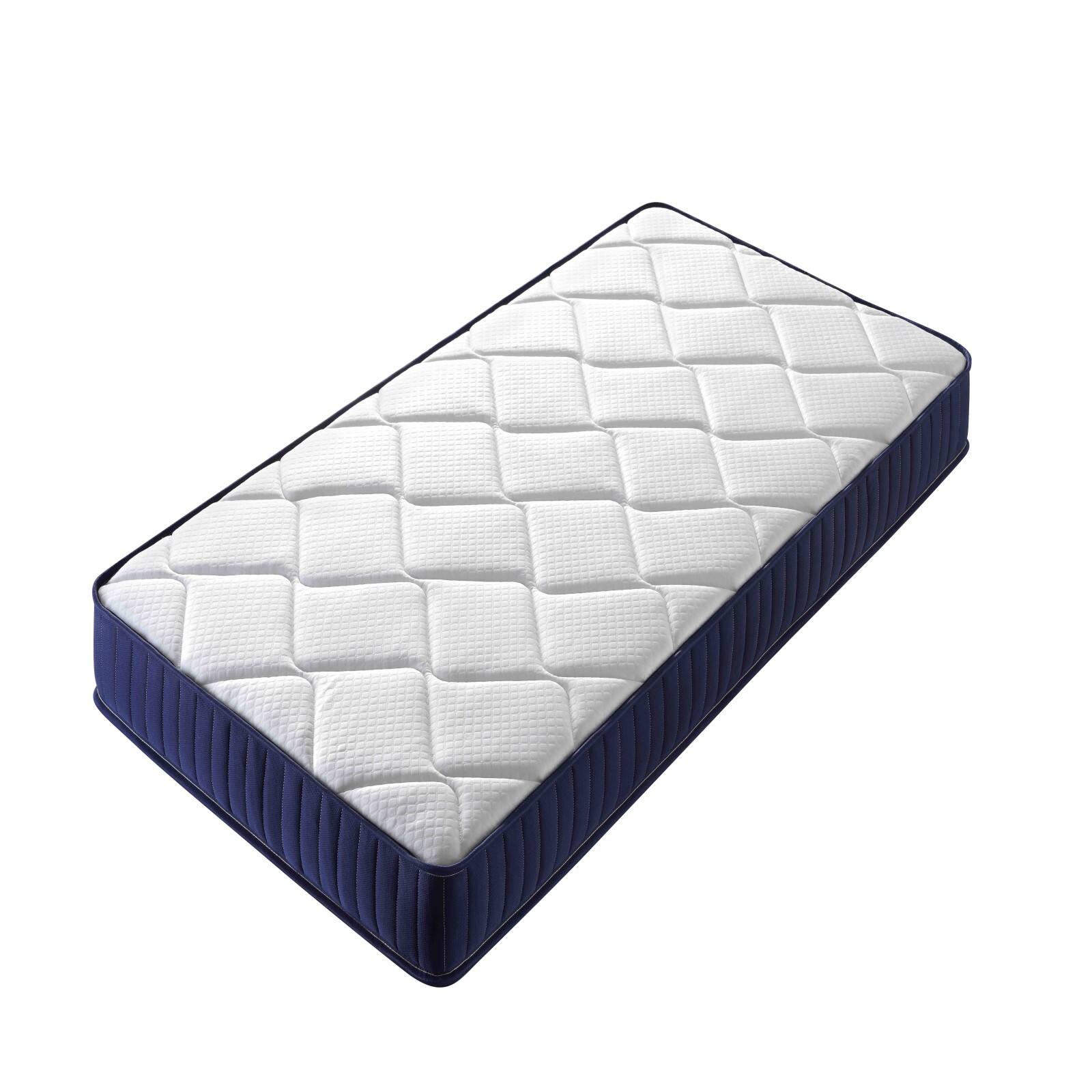 Front. Glintex - 6 Inch Twin Mattress, Foam and Spring Hybrid Mattress in a Box, Medium Soft, Breathable Fabric, CertiPUR-US Certified - White+Blue.