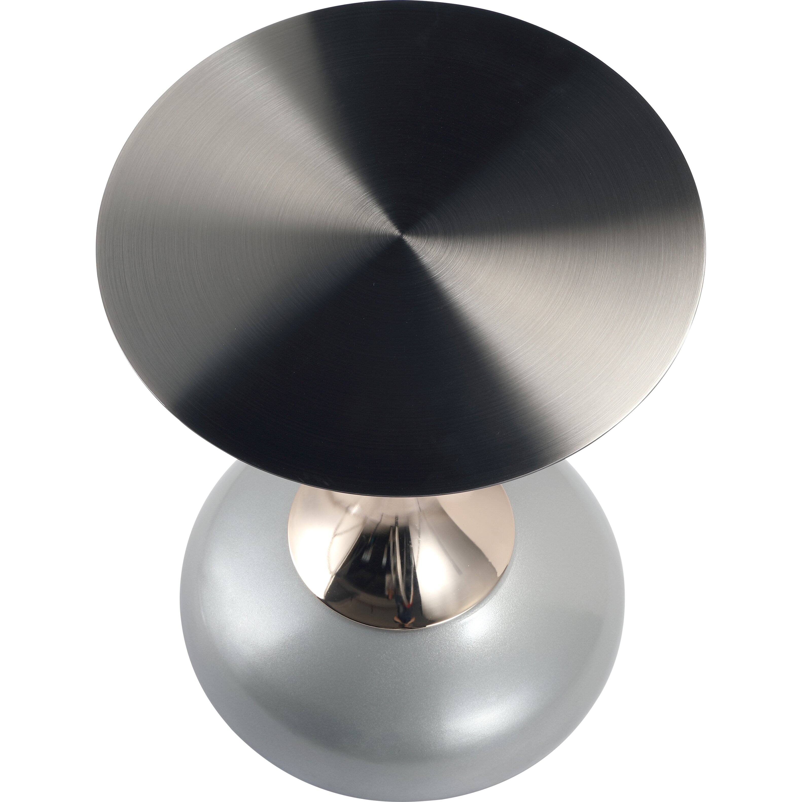 Alt View 4. LeisureMod - Savoy Black Circular Top End Table with Powder Coated Finish for Living Room/Offices - Silver.