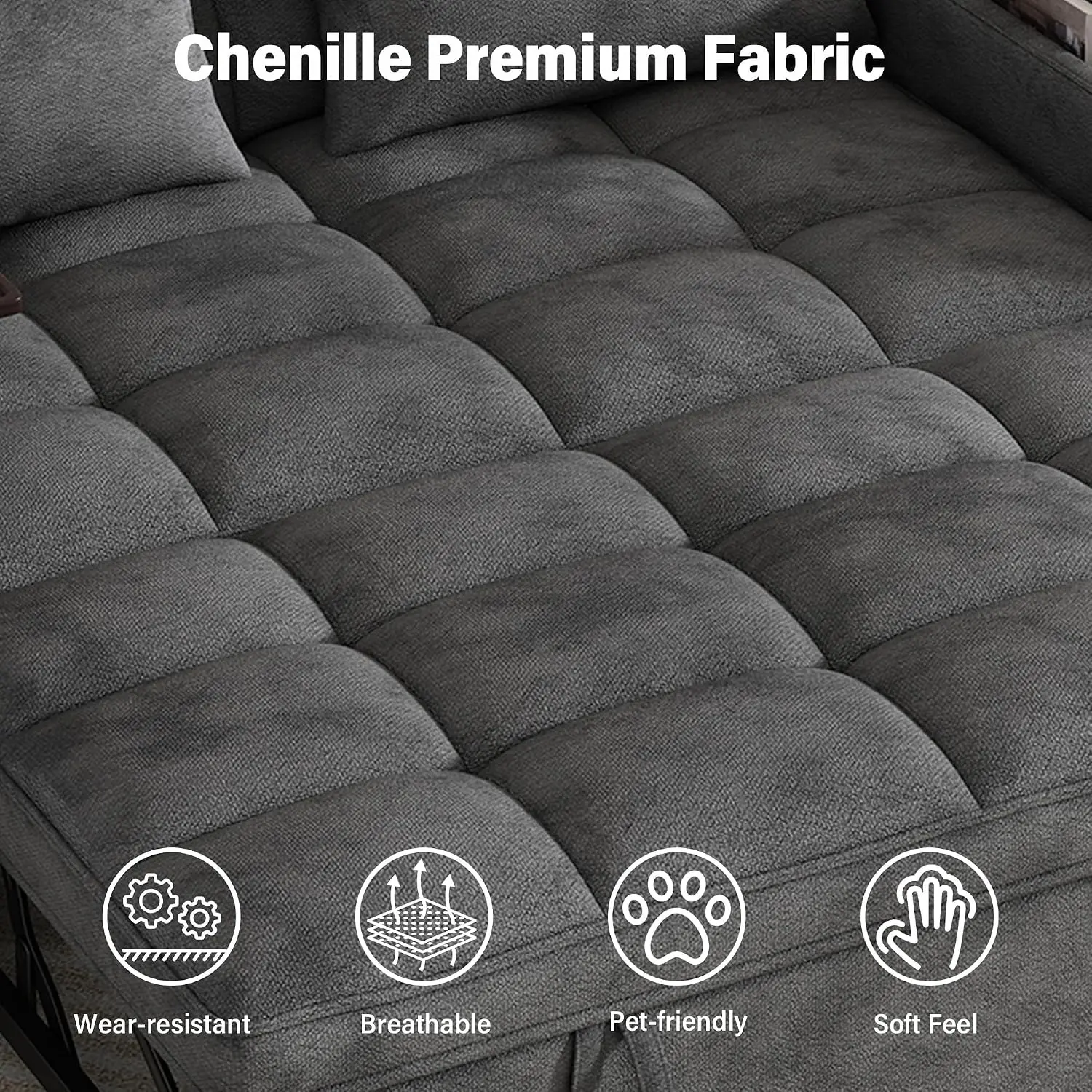 Chenille Premium Fabric

- Wear-resistant
- Breathable
- Pet-friendly
- Soft Feel