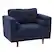 Angle Zoom. CorLiving - Mulberry Fabric Upholstered Modern Accent Chair - Navy Blue.