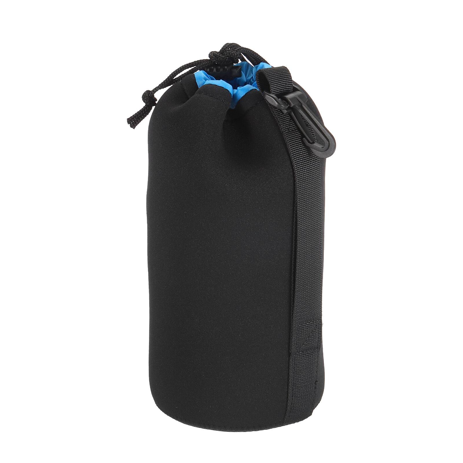 Alt View 2. Unique Bargains - Camera Lens Bag, 3.9"x9.8" Drawstring Pouch with Thick Neoprene for DSLR Lens, Water Coffee Cups - Black Blue.