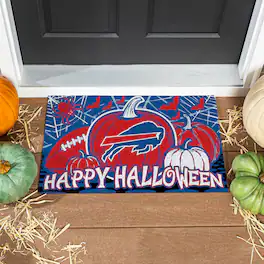 Evergreen Enterprises - Buffalo Bills 28" x 16" Happy Halloween Turf Door Mat - Multicolor