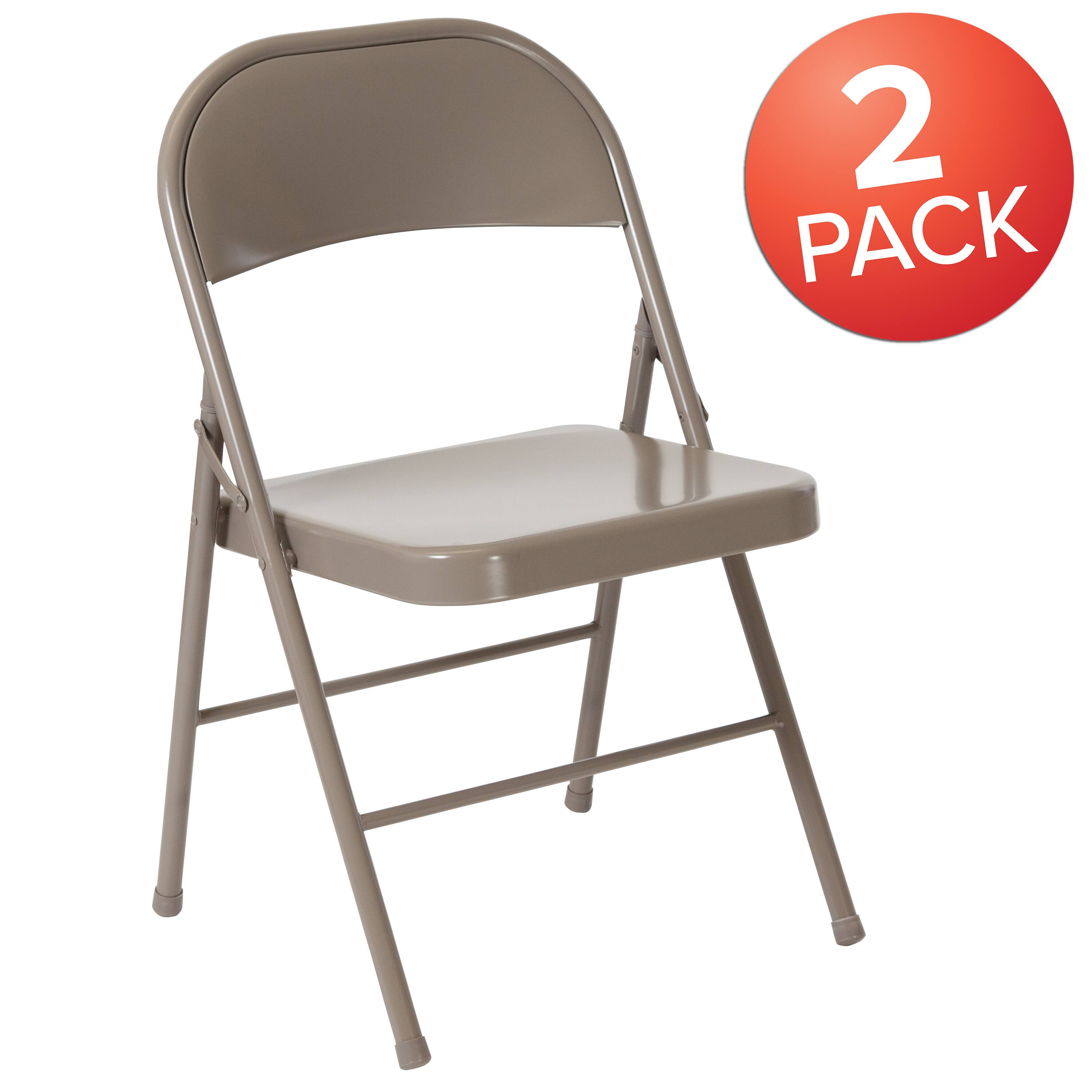 Alt View 1. Emma + Oliver - 2 Pack Home & Office Double Braced Party Events Steel Metal Folding Chair - Gray.