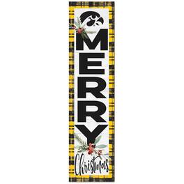 Jardine - Iowa Hawkeyes 12'' x 48'' Outdoor Christmas Leaner - White