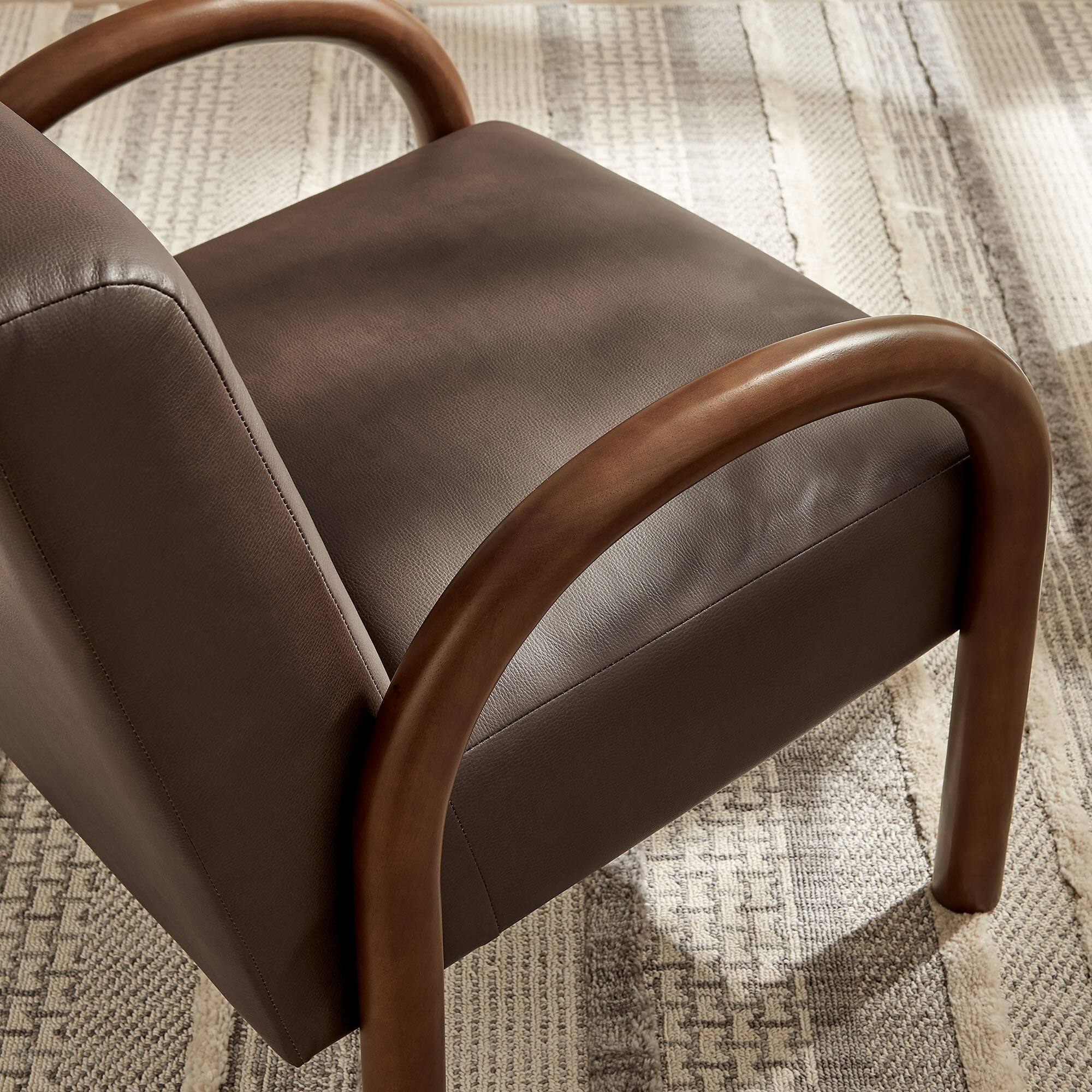 Alt View 1. Modway - Lunet Faux Leather Upholstered Accent Chair by Modway - Espresso.