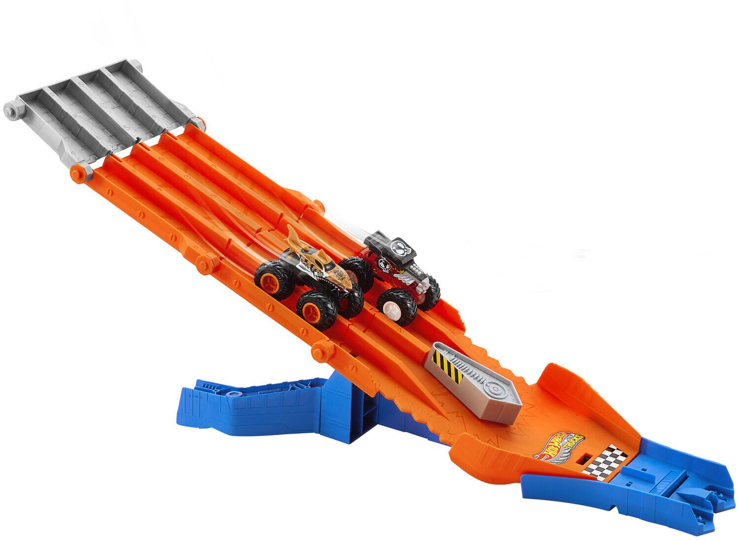 Alt View 4. Mattel - Mattel - Hot Wheels Monster Trucks Race Down Destruction Playset   - Collectibles - Multicolor.