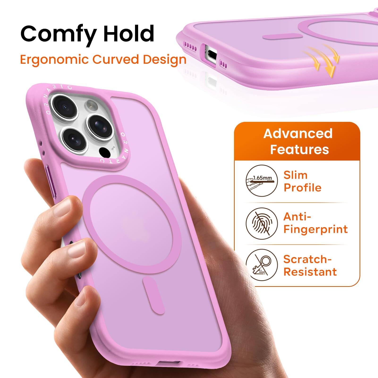 Comfy Hold  
Ergonomic Curved Design  

Advanced Features  
1.65mm Slim Profile  
Anti-Fingerprint  
Scratch-Resistant