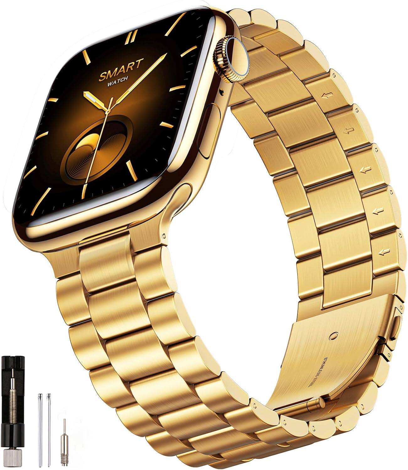 Core Tech Stainless Steel Link Band for Apple Watch 49/46/45/44/42mm ...