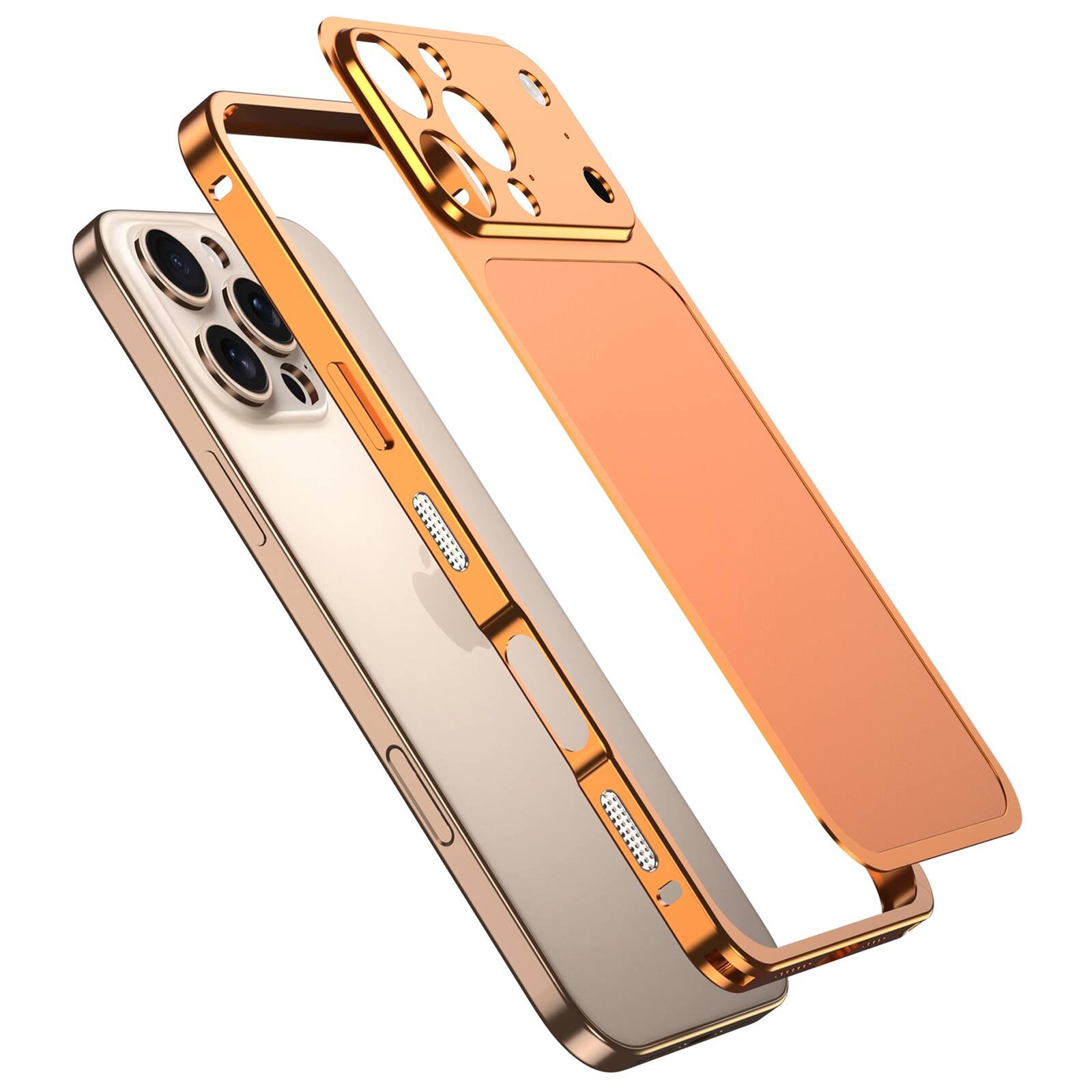 Alt View 3. UUCOVER - For Apple iPhone 16 Pro Case Transform to 17 Pro Max New Look, Metal Frame + Matte Back Panel Locking Buckle Phone Cover - Titaniumblue.