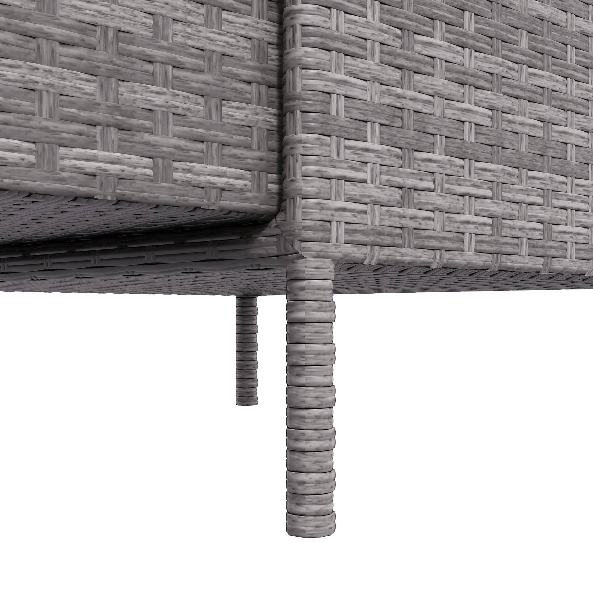 Alt View 7. Outsunny - Outdoor Towel Cabinet, PE Rattan Pool Storage Organizer, Freestanding Outdoor Towel Rack for Pool - Gray.