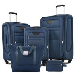 ELEMENT ACE - Expandable Softside Luggage Set - 5 Piece Spinner Suitcase with Duffel Bag - Dark Blue