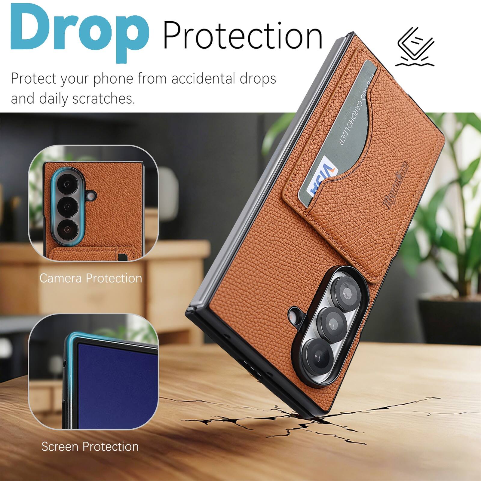 Drop Protection  
Protect your phone from accidental drops and daily scratches.  

PREPAID CARDHOLDER  
InguniCaso  

Camera Protection  
Screen Protection