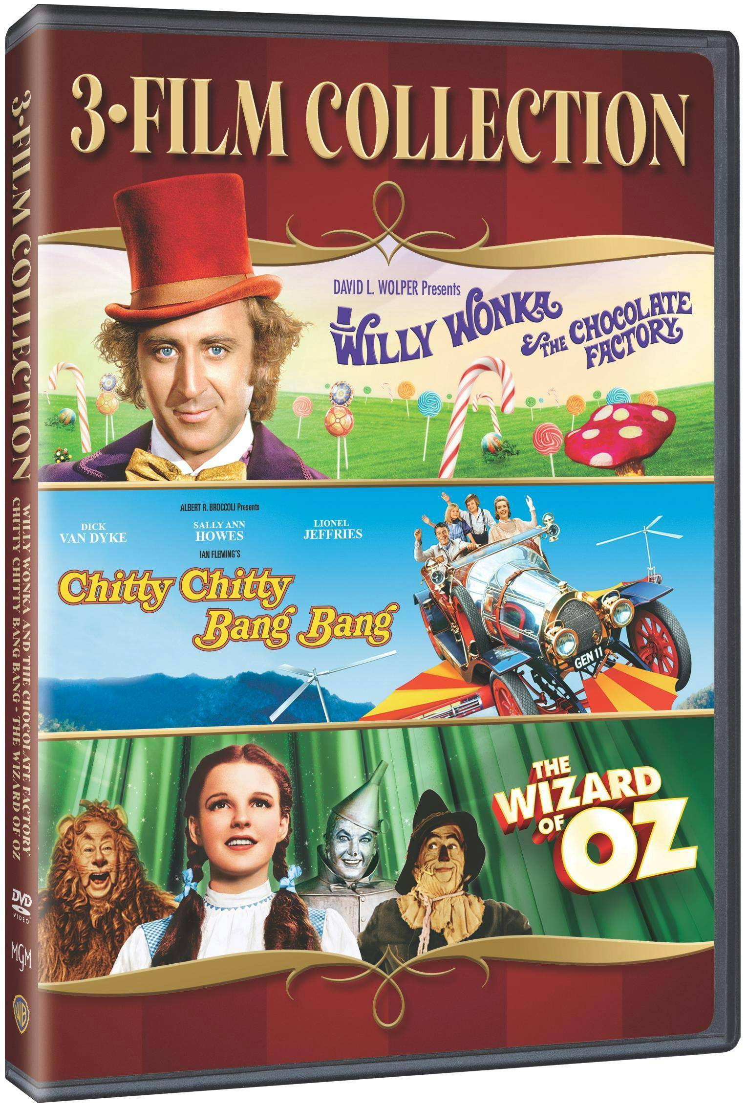 Angle. Willy Wonka & the Chocolate Factory / Chitty Chitty Bang Bang / The Wizard of Oz   - DVD.