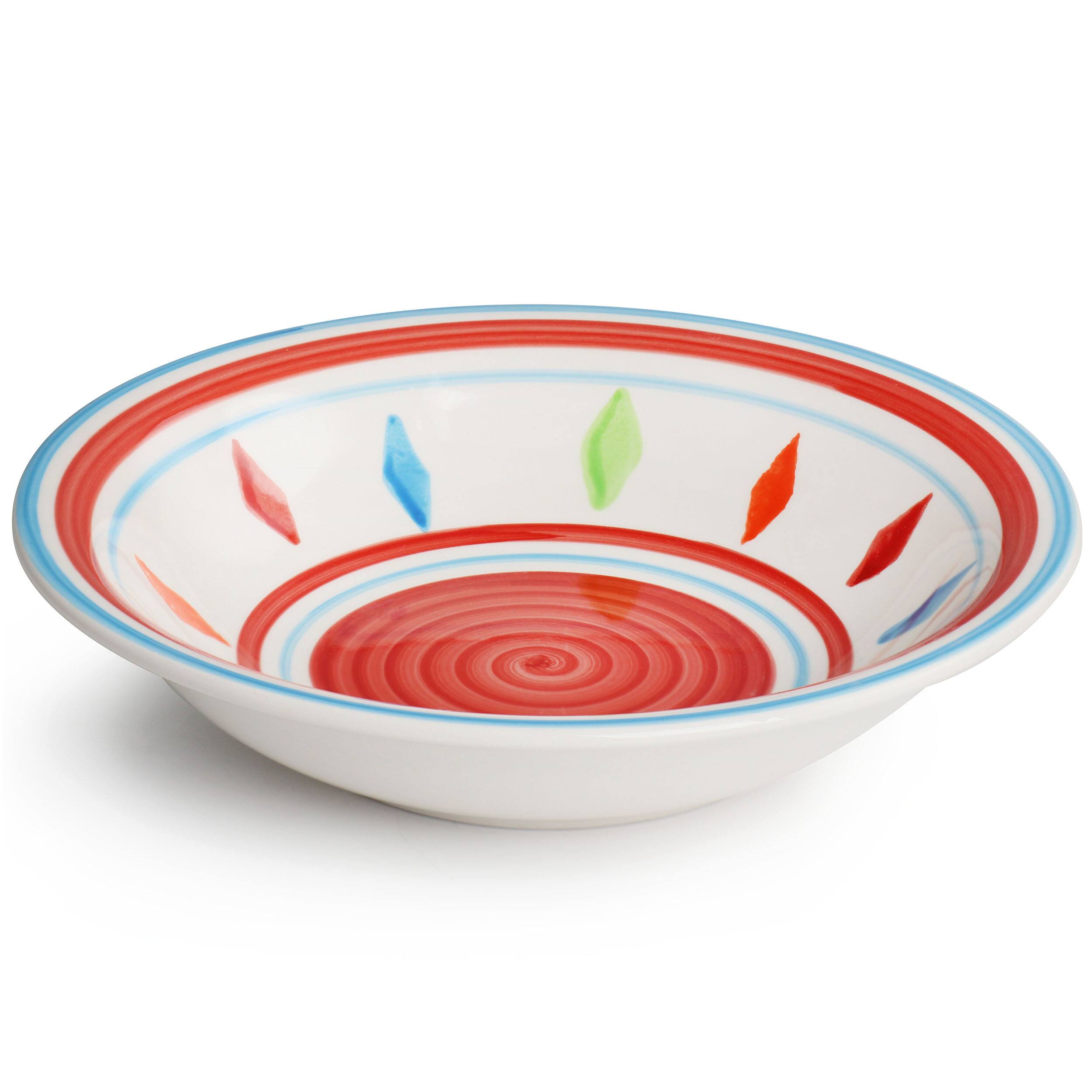 Alt View 2. Gibson - Gibson Home Heidy 12 Piece Hand Painted Durastone Dinnerware Set in Red - Red.