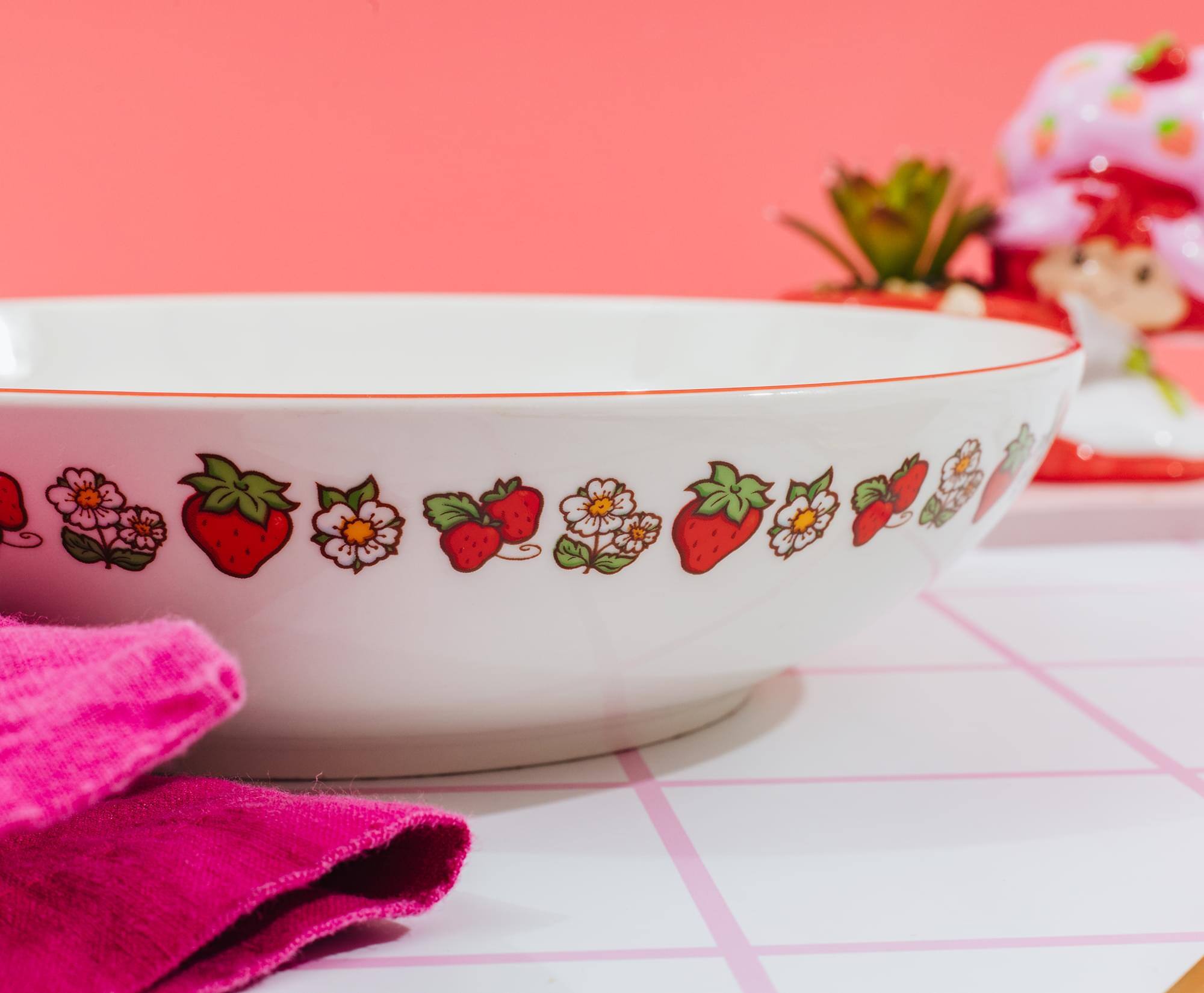 Alt View 4. Silver Buffalo - Strawberry Shortcake 9-Inch Ceramic Coupe Dinner Bowl - Multi-Colored.