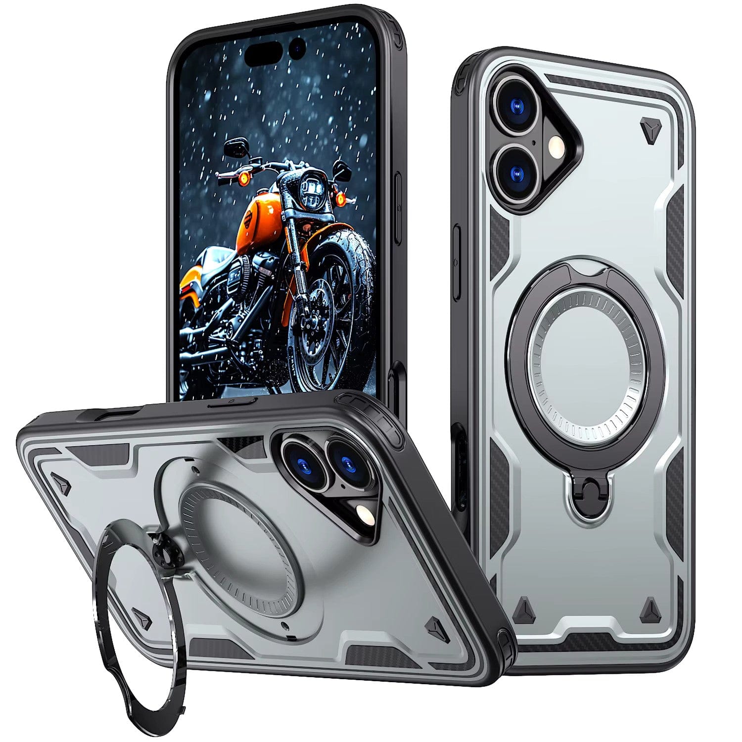 Reiko - 360 Degree Rotating Magnetic Versatile Stand Compatible With Iphone 16 - Gray