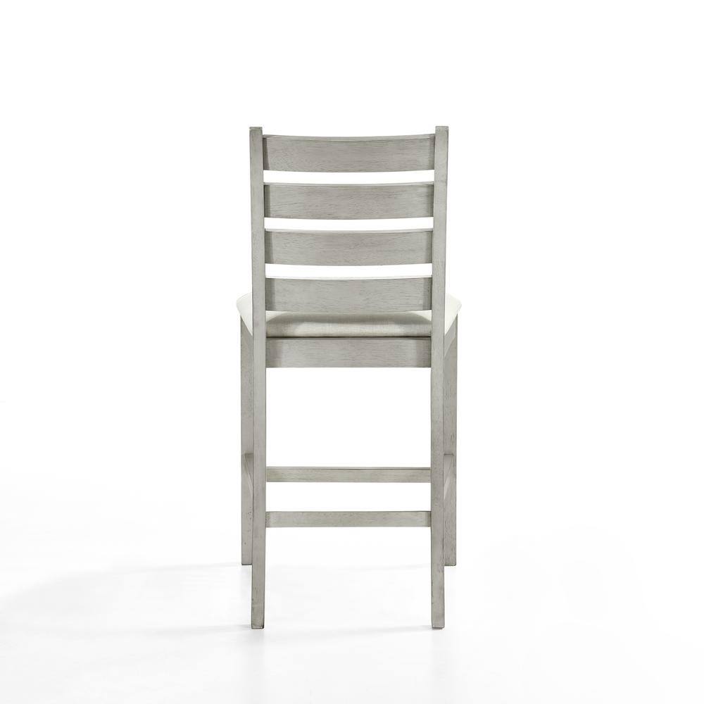 Left. New Classic Furniture - Furniture Pascal Wood Counter Chair in Driftwood (Set of 2) - Driftwood.