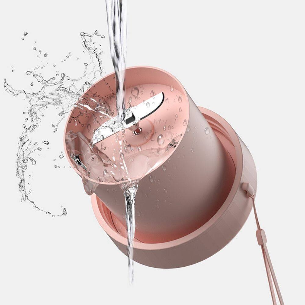 Angle. Forest'nSky - 2-in-1 Portable Juice & Blend Cup: USB Rechargeable Personal Blender for Smoothies, Shakes, Office & Gym in Pink - Pink.