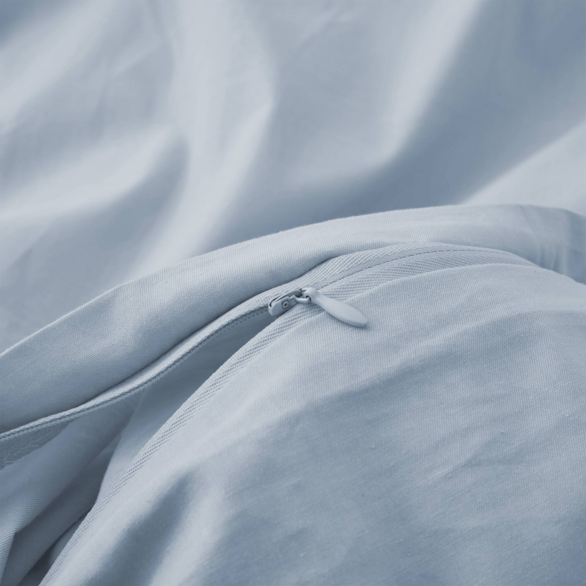 Back. Peace Nest - Peace Nest All Season 100% Cotton Soft and Breathable Duvet Cover Set, Light Blue, King - Light Blue.