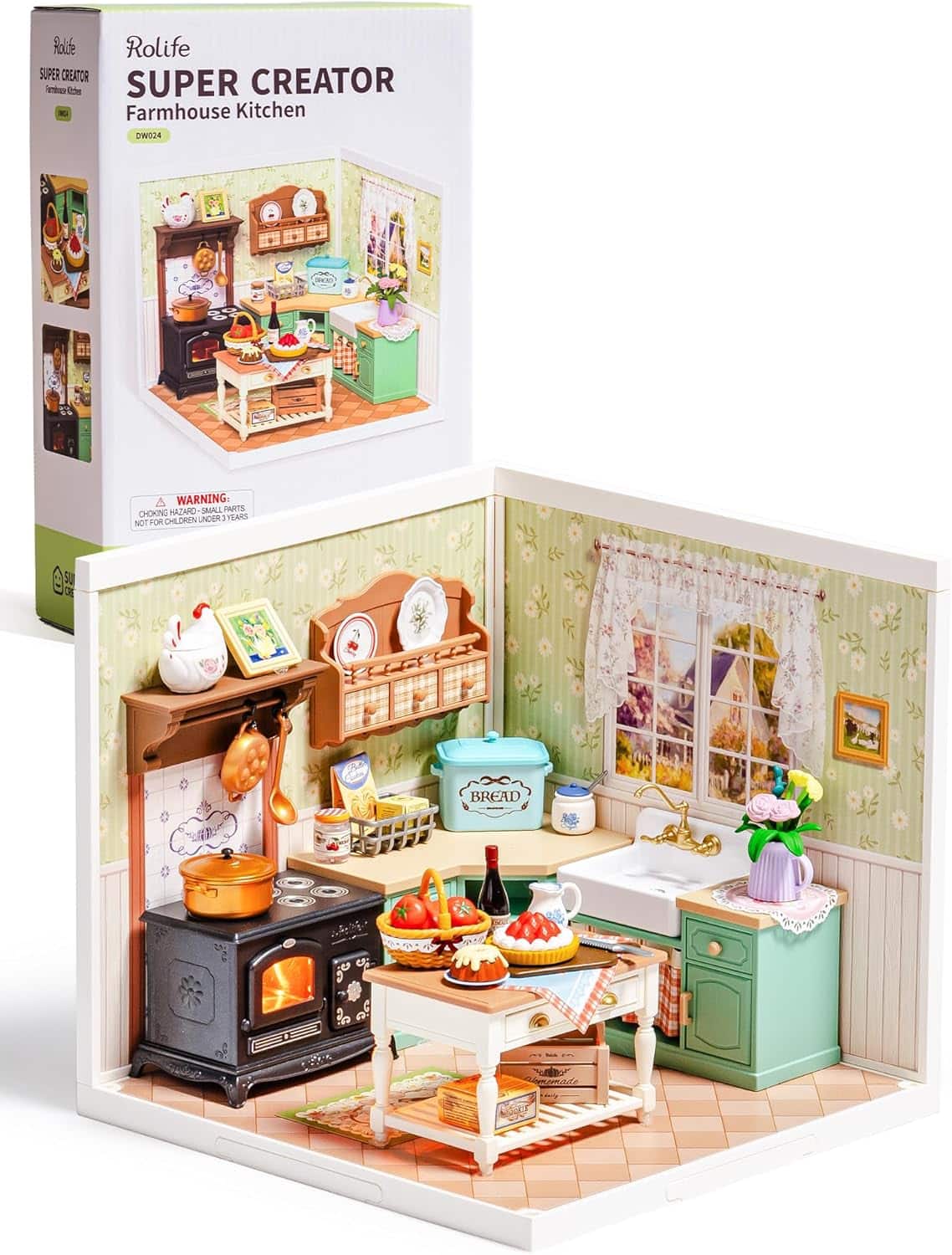 Robotime - Rolife Farmhouse Kitchen Super Creator Kits, Tiny House Building Blocks for Little Dolls, DIY Plastic Model Building Kit - Brown price history on PriceWatchPro