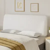 Pinmoco - King Size Adjustable Ergonomic Upholstered Foam Headboard - White - Front_Zoom