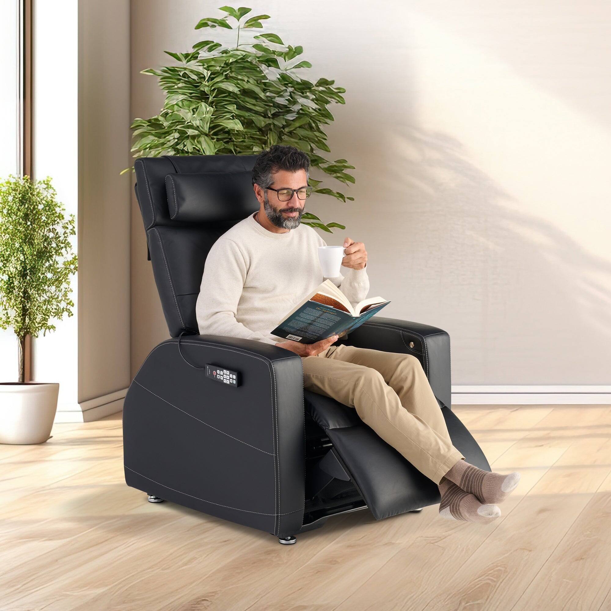 Angle. Human Touch - Human Touch Laevo ZG Zero Gravity Massage Chair Recliner with Lift Assist, Heat & Vibration Massage - Black.