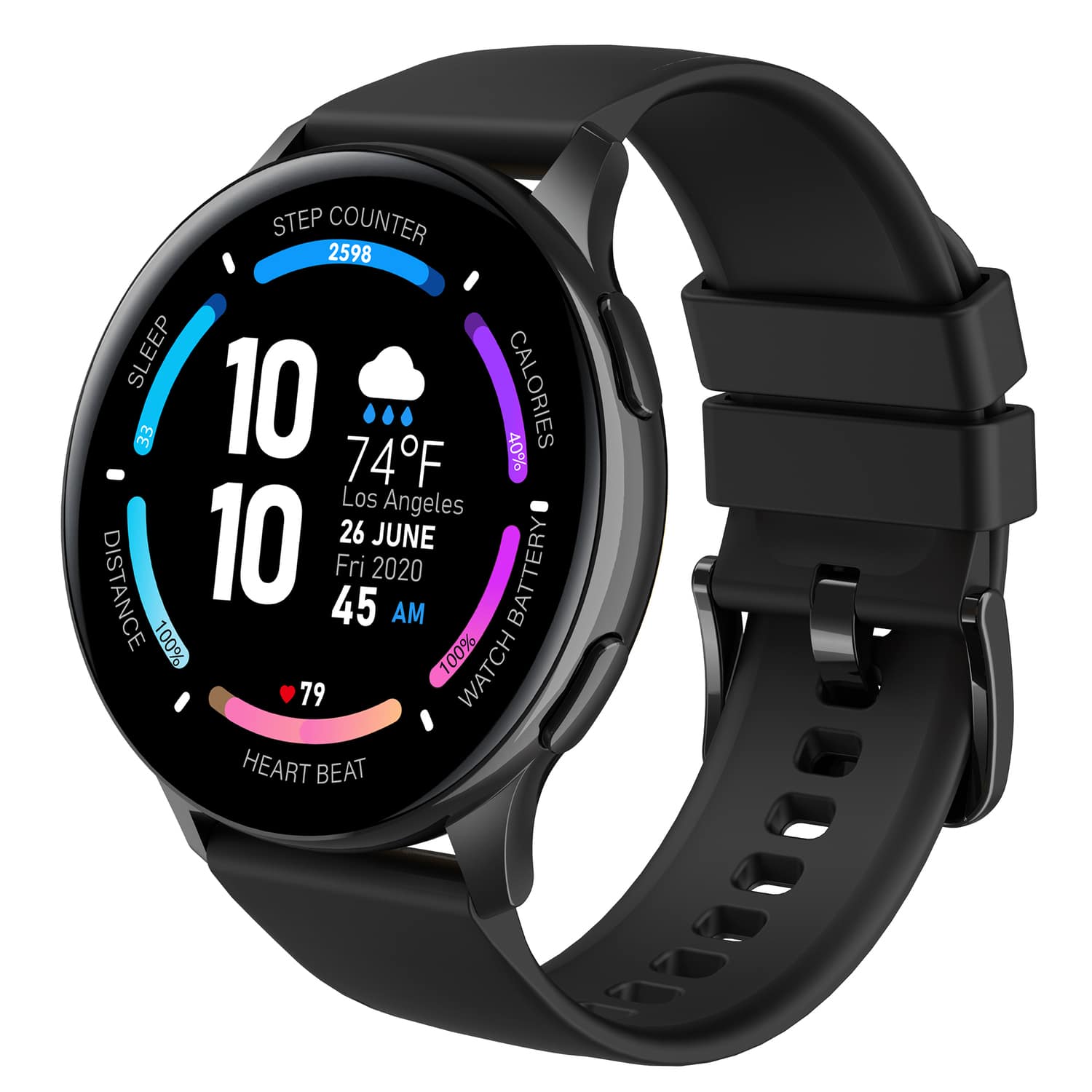 3Plus - Vibe Callie Smartwatch, 1.43" AMOLED, Bluetooth Calling, Heart Rate, Blood Oxygen, Sleep, IP68 Water-Resistant - Black - (2023)