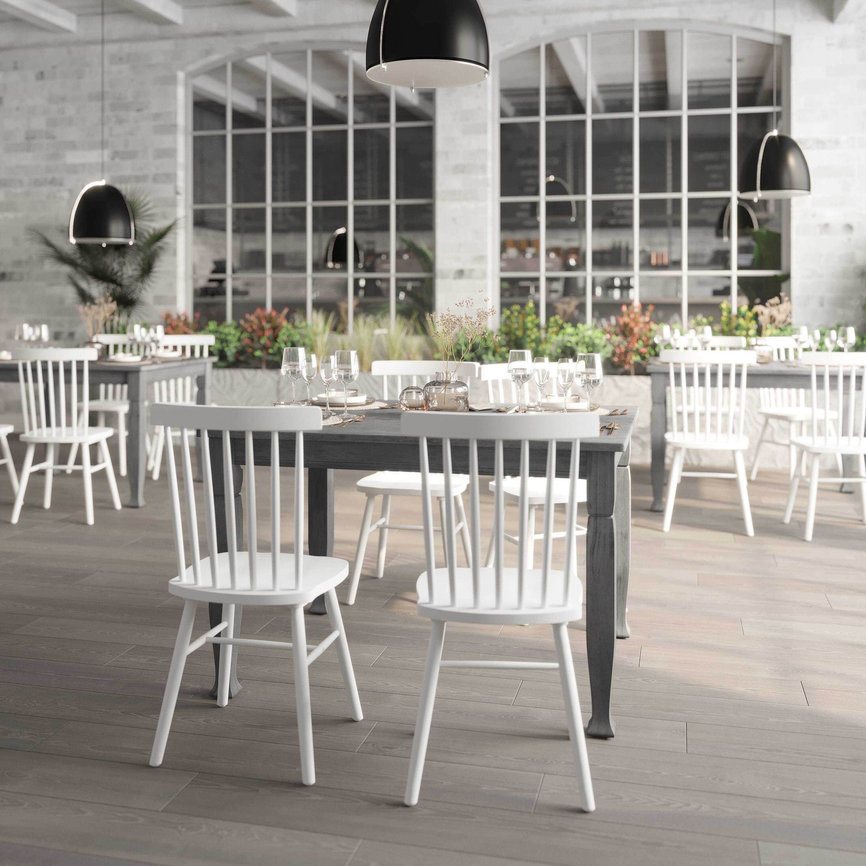 Alt View 2. Flash Furniture - Grace 47" Solid Wood Dining Table with Turned Wooden Legs, Commercial Grade Heavy Duty Rectangle Wood Table for 4, Antiq - Gray.