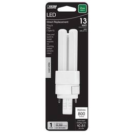 FEIT ELECTRIC - PL G24Q-1 4 Pin LED Light Bulb Cool White 13 Watt Equivalence 1 pk