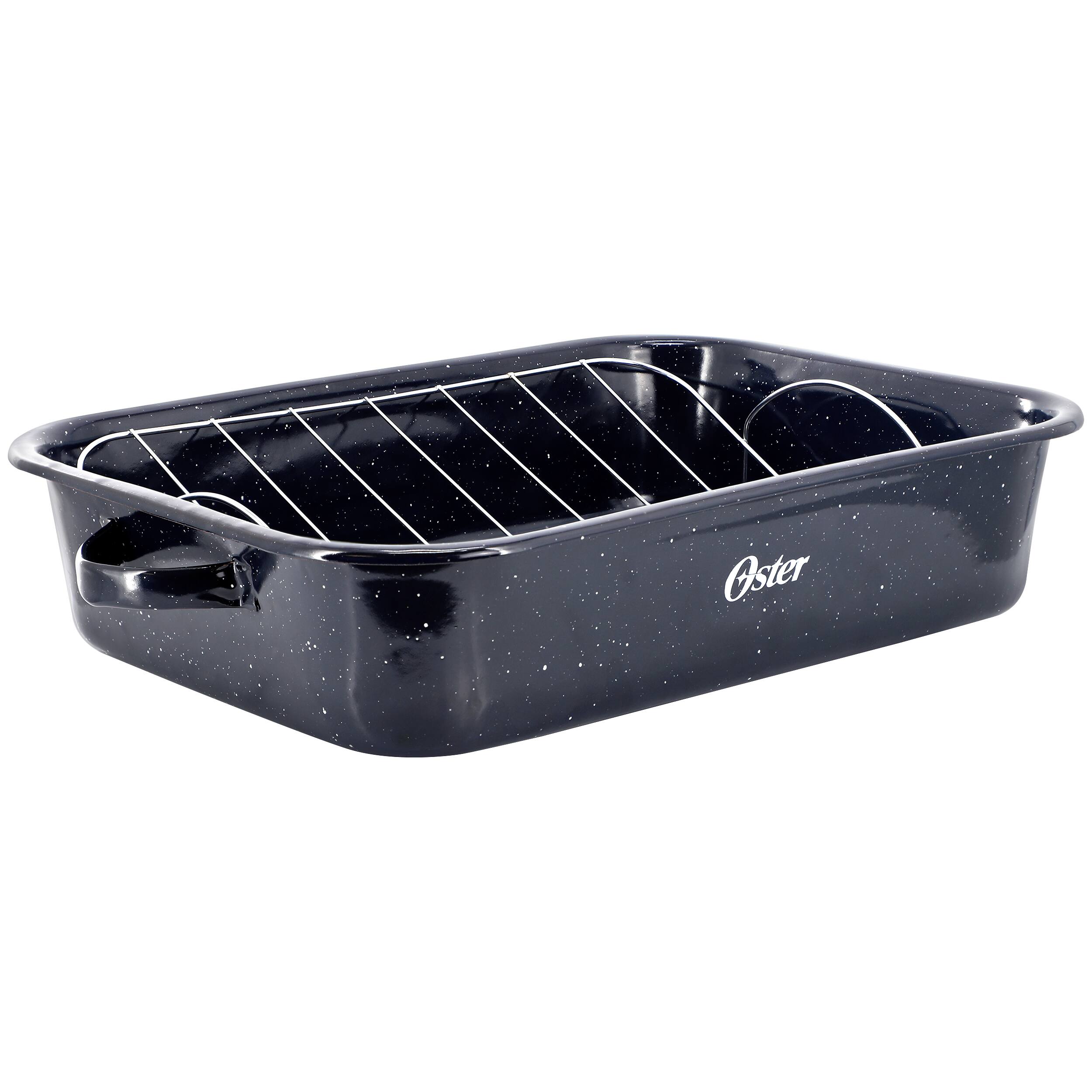 Oster - Castillo 17 x 12 Inch Enamel on Steel Baking Pan with Removable Rack - Blue