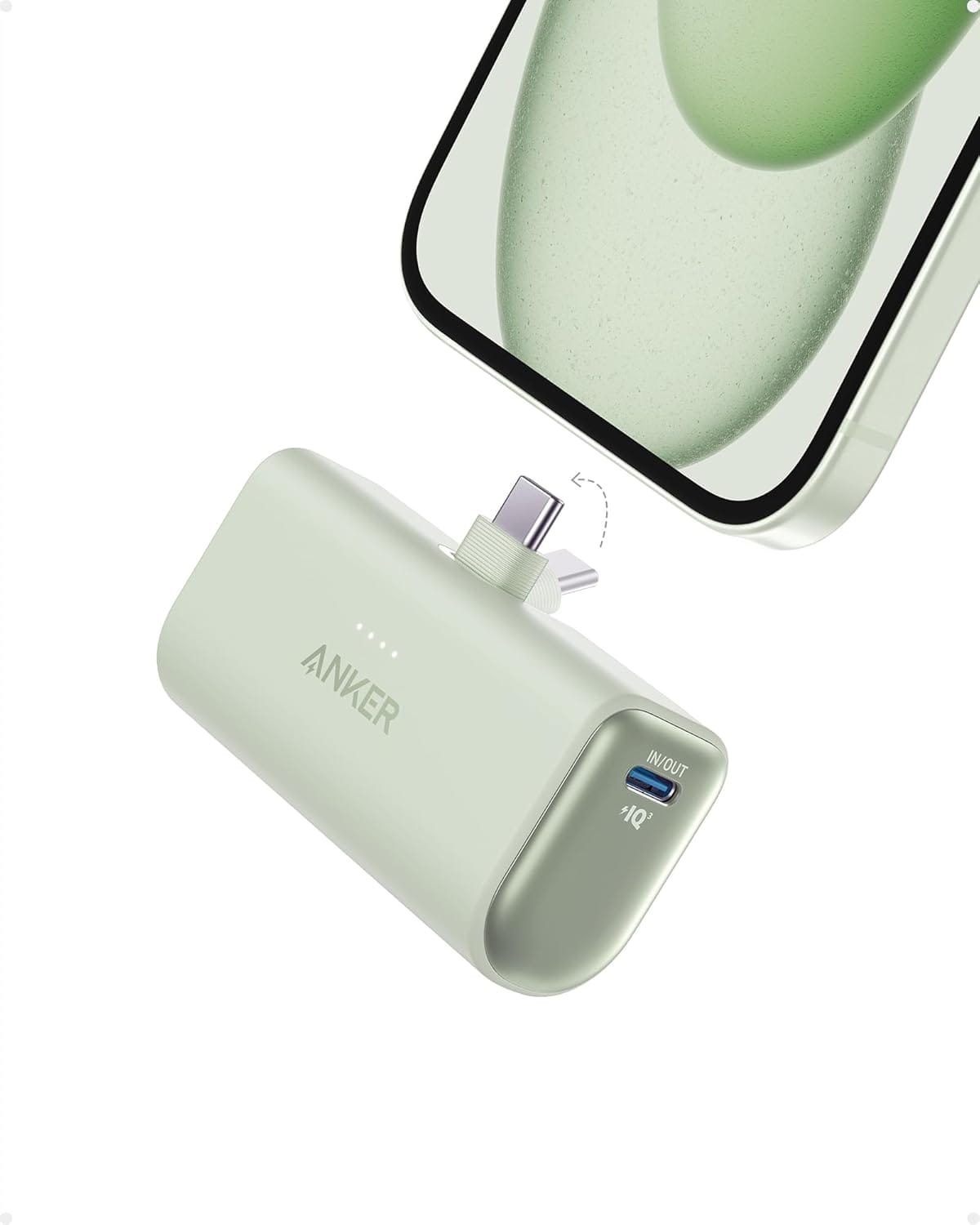 Anker iPhone 17 Portable Charger Nano Power Bank Green A1653
