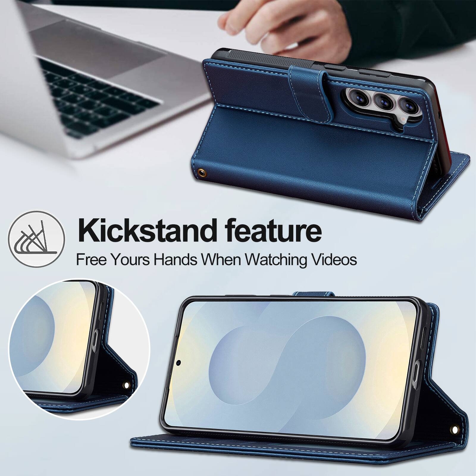 Kickstand feature  
Free Yours Hands When Watching Videos
