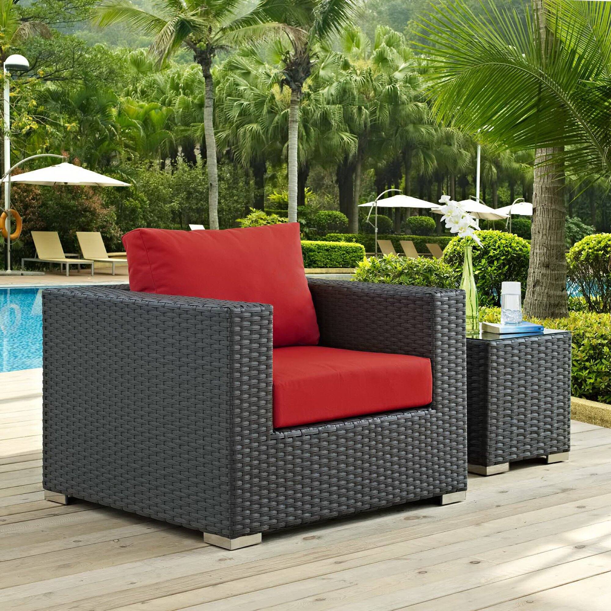 Back. Modway - Sojourn Outdoor Patio Sunbrella® Armchair by Modway - Canvas Red.