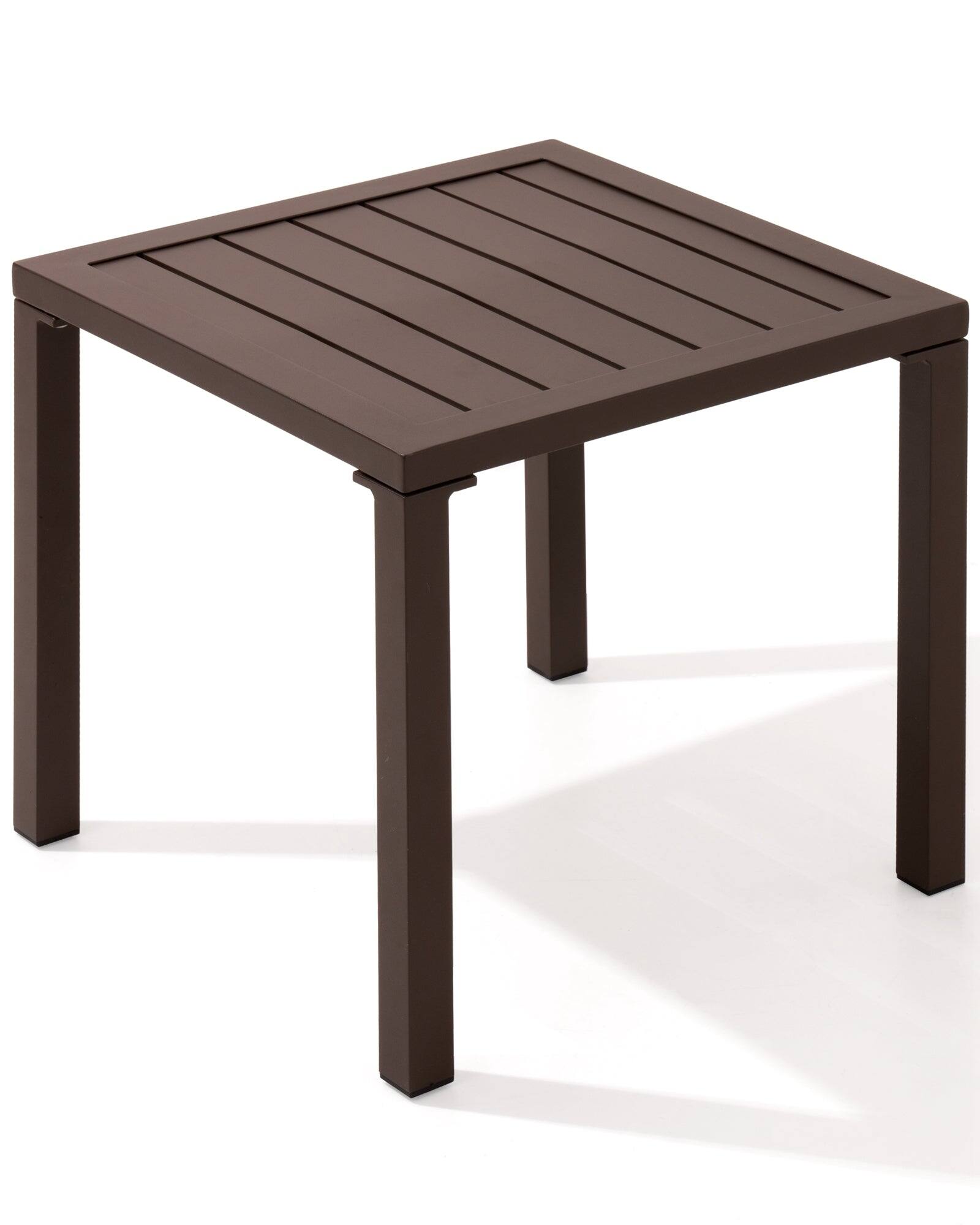 Front. Crestlive Products - Crestlive Products Aluminum Square Side Table Small Patio Coffee Bistro - Brown.