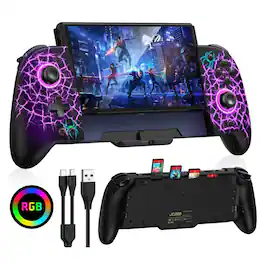 Kitcheniva - Full-Size Grip Wireless Controller For Nintendo Switch - Black