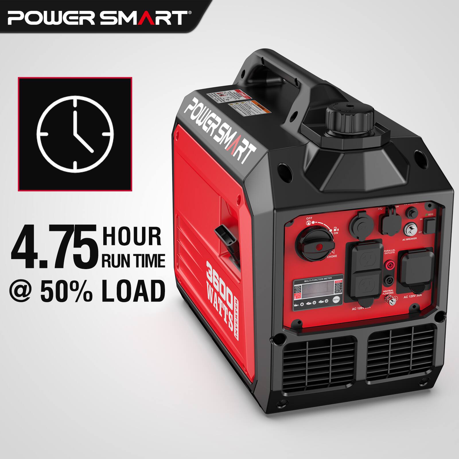 POWER SMART  
4.75 HOUR RUN TIME @ 50% LOAD  
3800 WATTS
