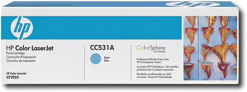 Front. HP - CC531A High-Yield Toner Cartridge - Cyan.