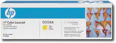 Front. HP - CC532A High-Yield Toner Cartridge - Yellow.