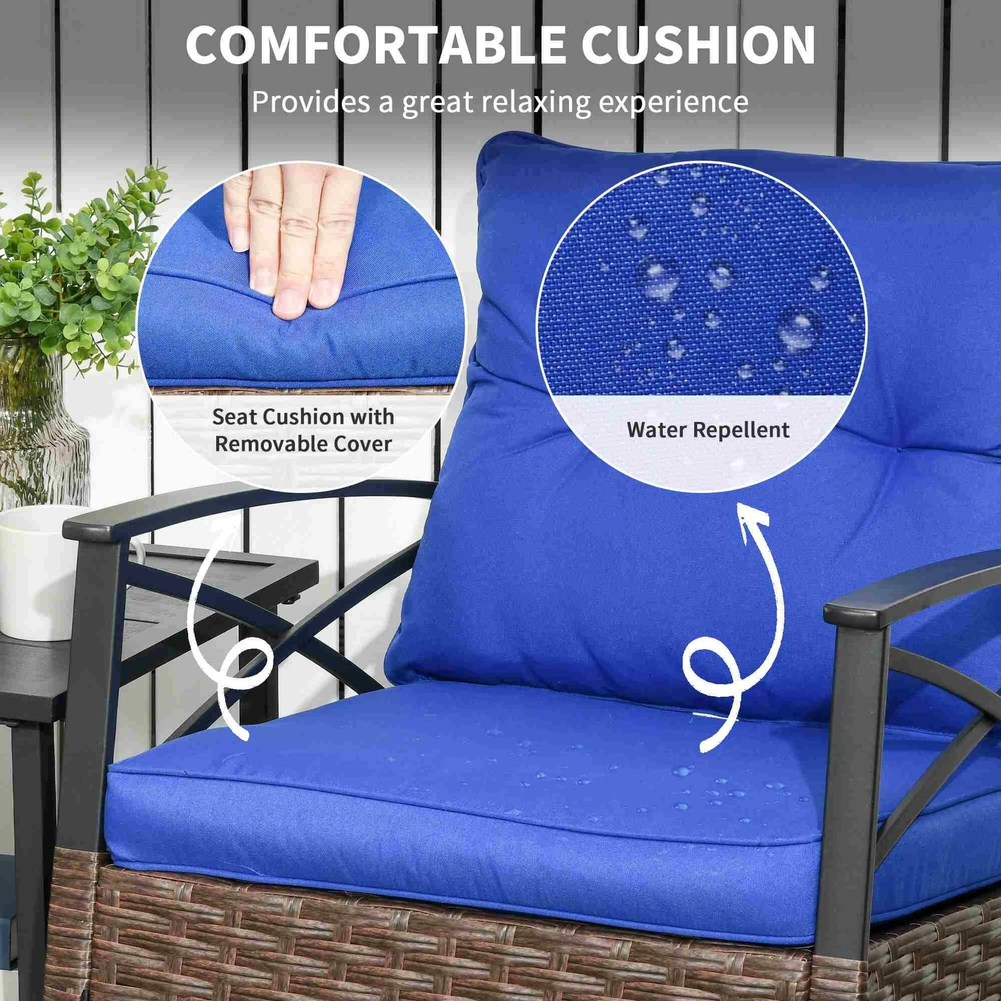 COMFORTABLE CUSHION  
Provides a great relaxing experience  

Seat Cushion with Removable Cover  

Water Repellent