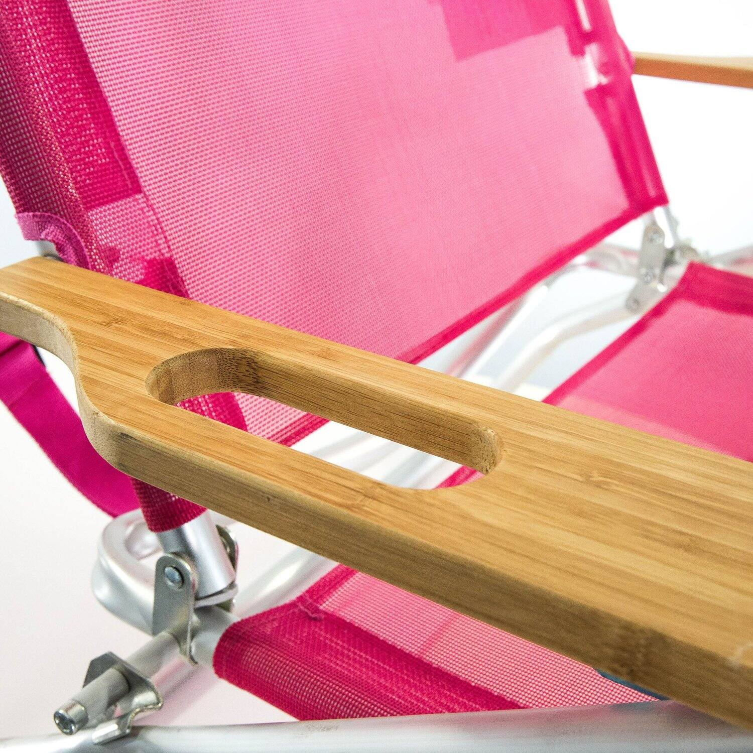 Alt View 3. Ostrich - Ostrich 3-N-1 Light Aluminum Multi-Position Reclining Beach Chair, Pink (2 Pack) - Pink.