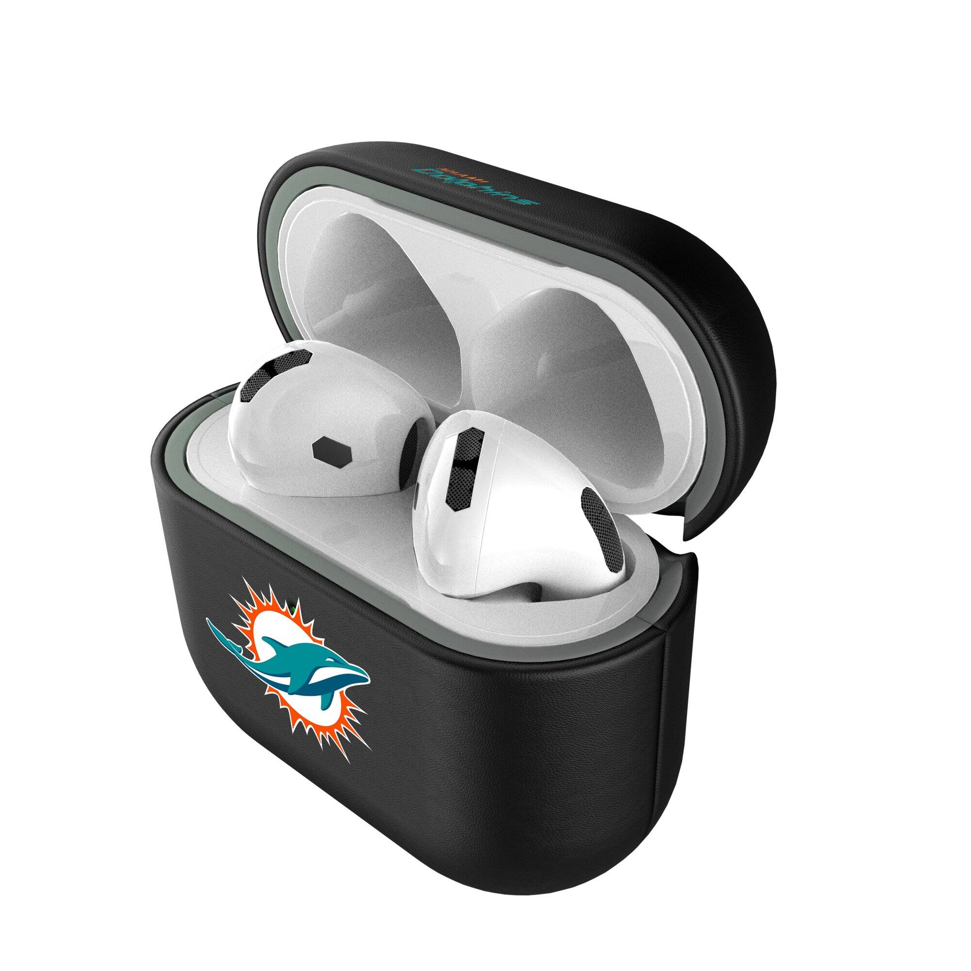 Alt View 3. Keyscaper - Miami Dolphins Miami Dolphins Insignia AirPods 4th Generation Case Cover - No Size - Black.