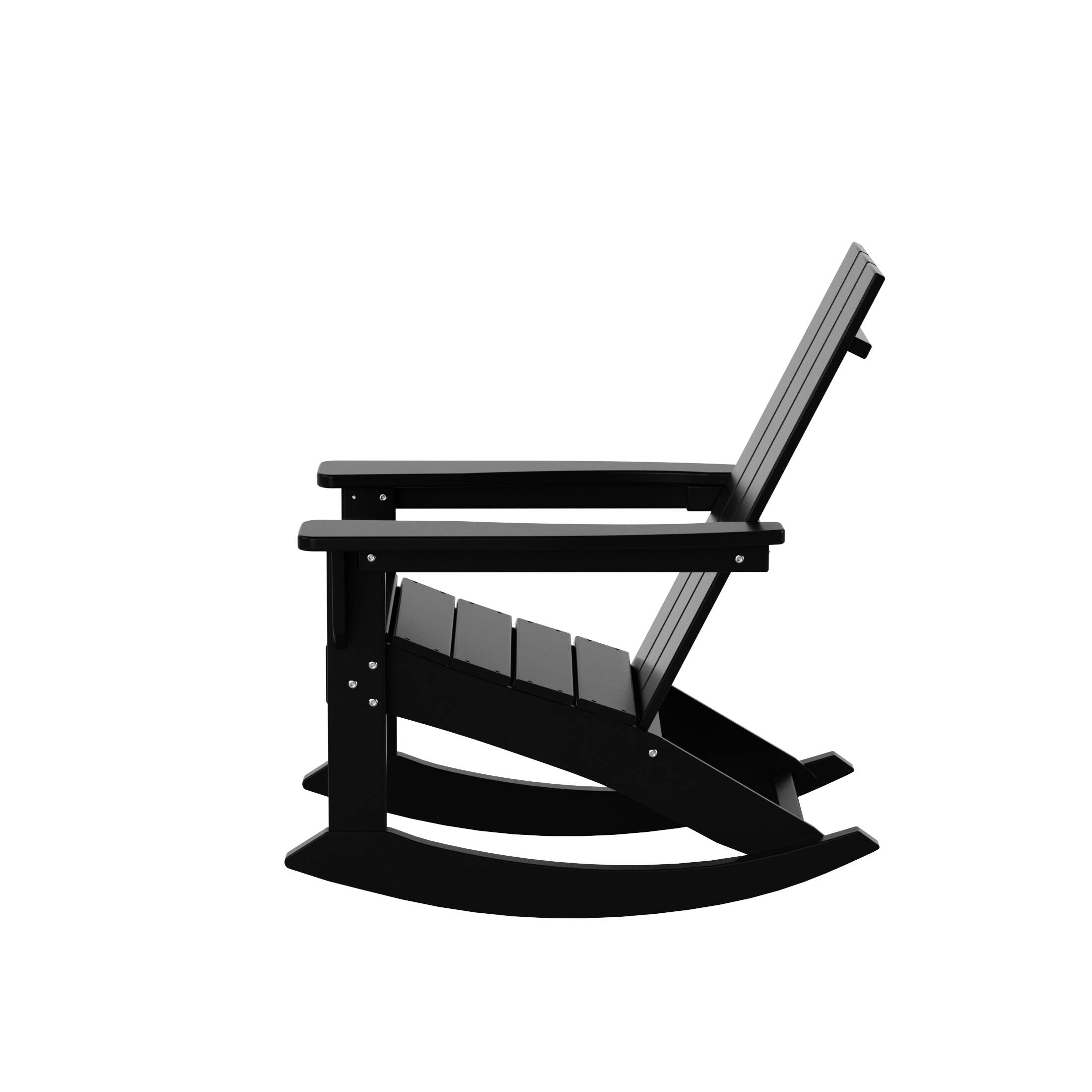 Alt View 4. WestinTrends - WestinTrends Ashore Outdoor Patio Modern Adirondack Rocking Chair - Black.