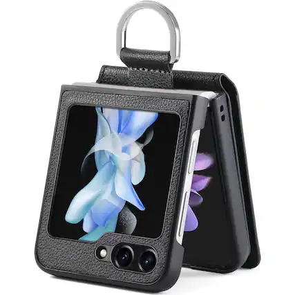 Angle. SaharaCase - Indy Series Wallet Case for Samsung Galaxy Z Flip6 - Scorpion Black.