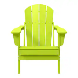 WestinTrends - Malibu HDPE Outdoor Patio Folding Poly Adirondack Chair - Lime