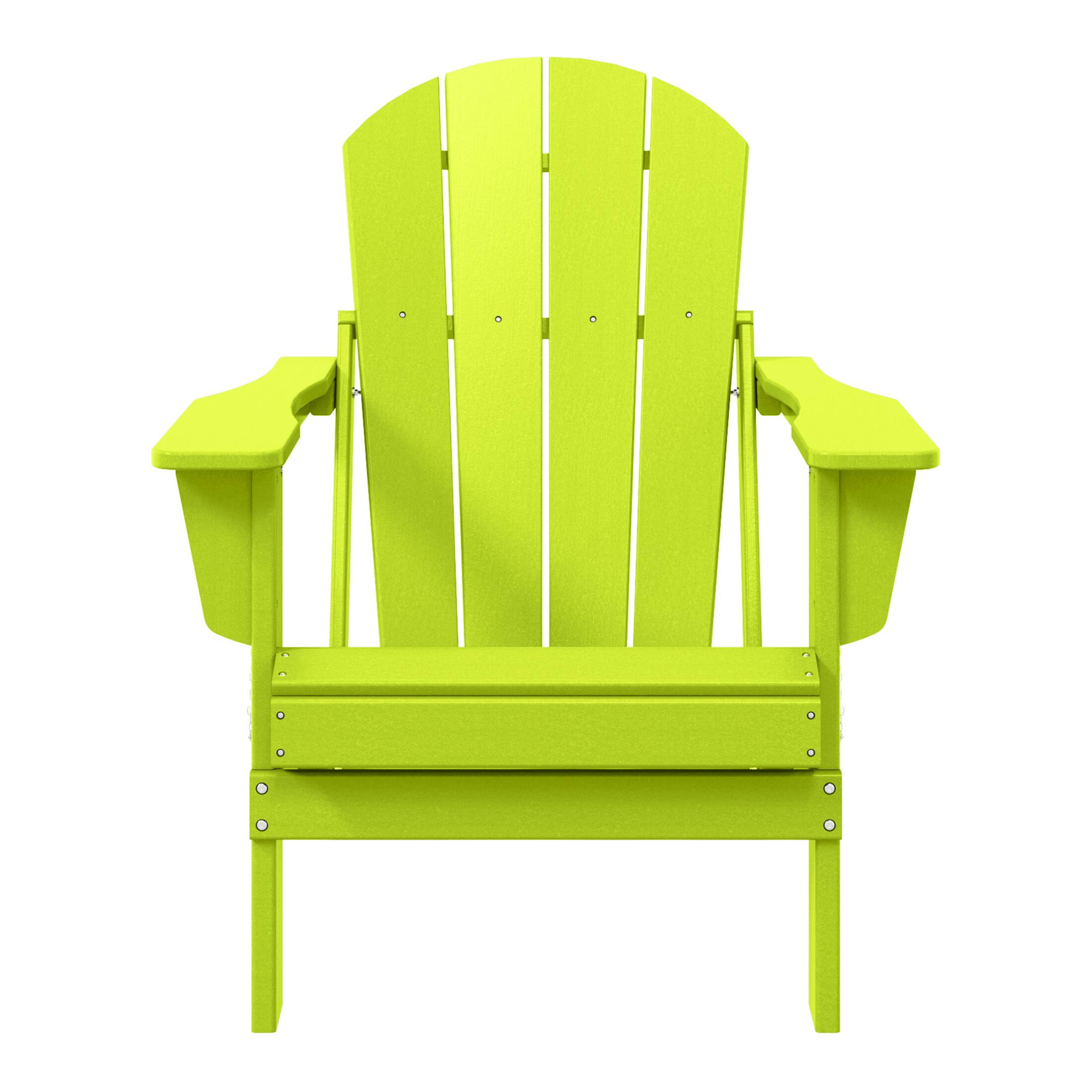 Front. WestinTrends - WestinTrends Malibu HDPE Outdoor Patio Folding Poly Adirondack Chair - Lime.