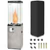 Front. Costway - Costway 41,000 BTU Propane Patio Heater Glass Tube Standing Gas Heater w/ Cover Wheels Grey - Grey.