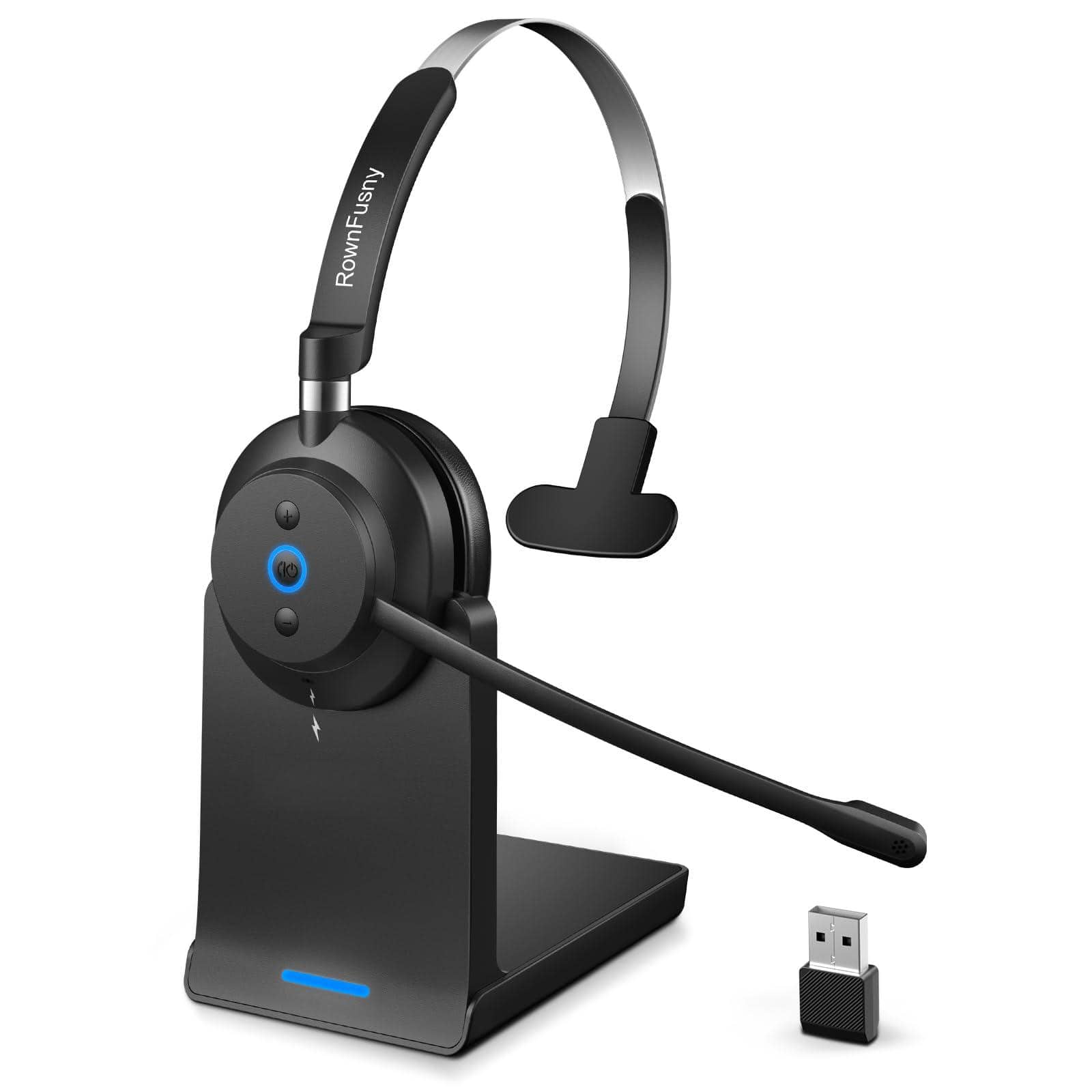 PO3TICJUNKI3 - Wireless Headset With Mic For Work Headphones Microphone Computer Charging Base Usb Dongle - Default
