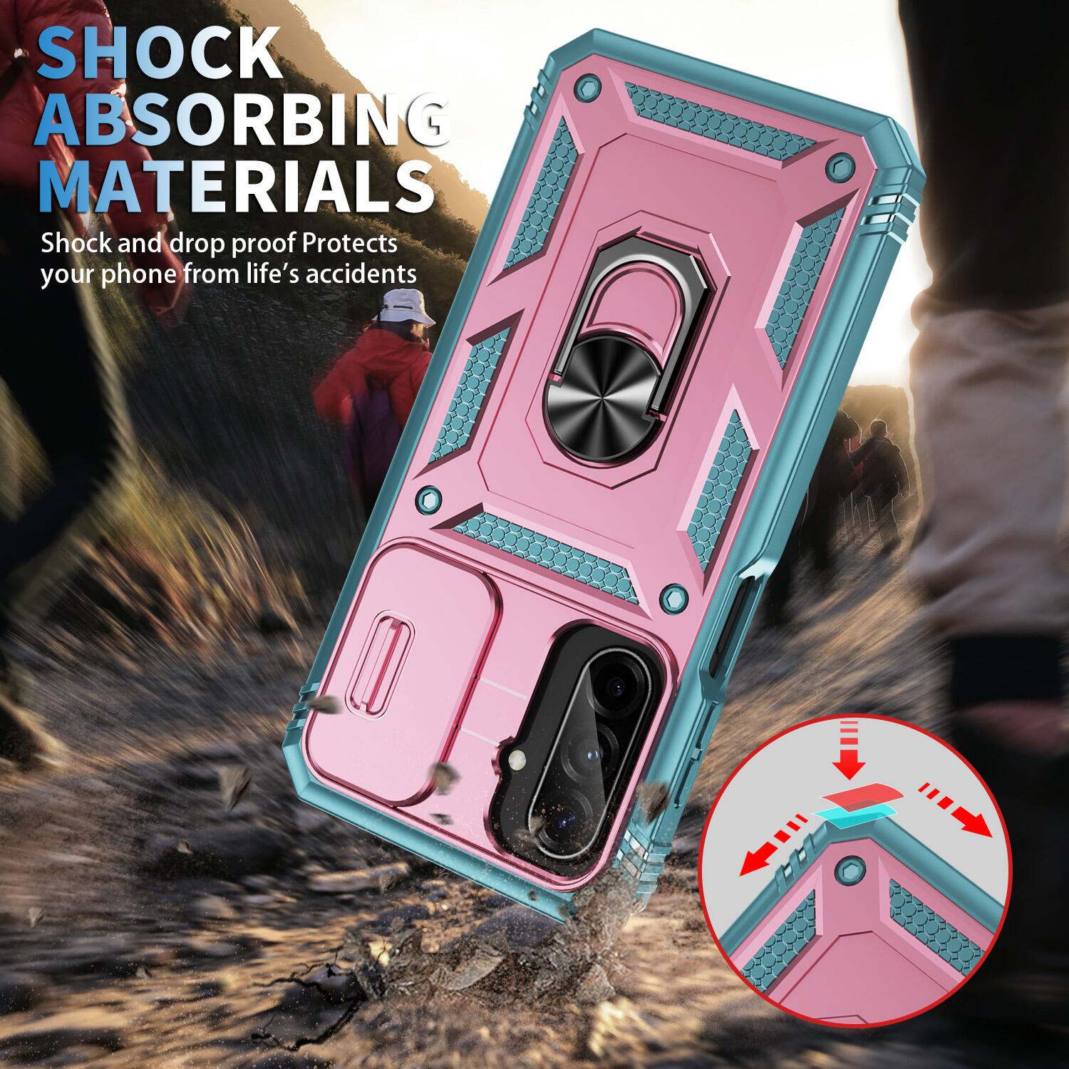 SHOCK ABSORBING MATERIALS  
Shock and drop proof  
Protects your phone from life's accidents