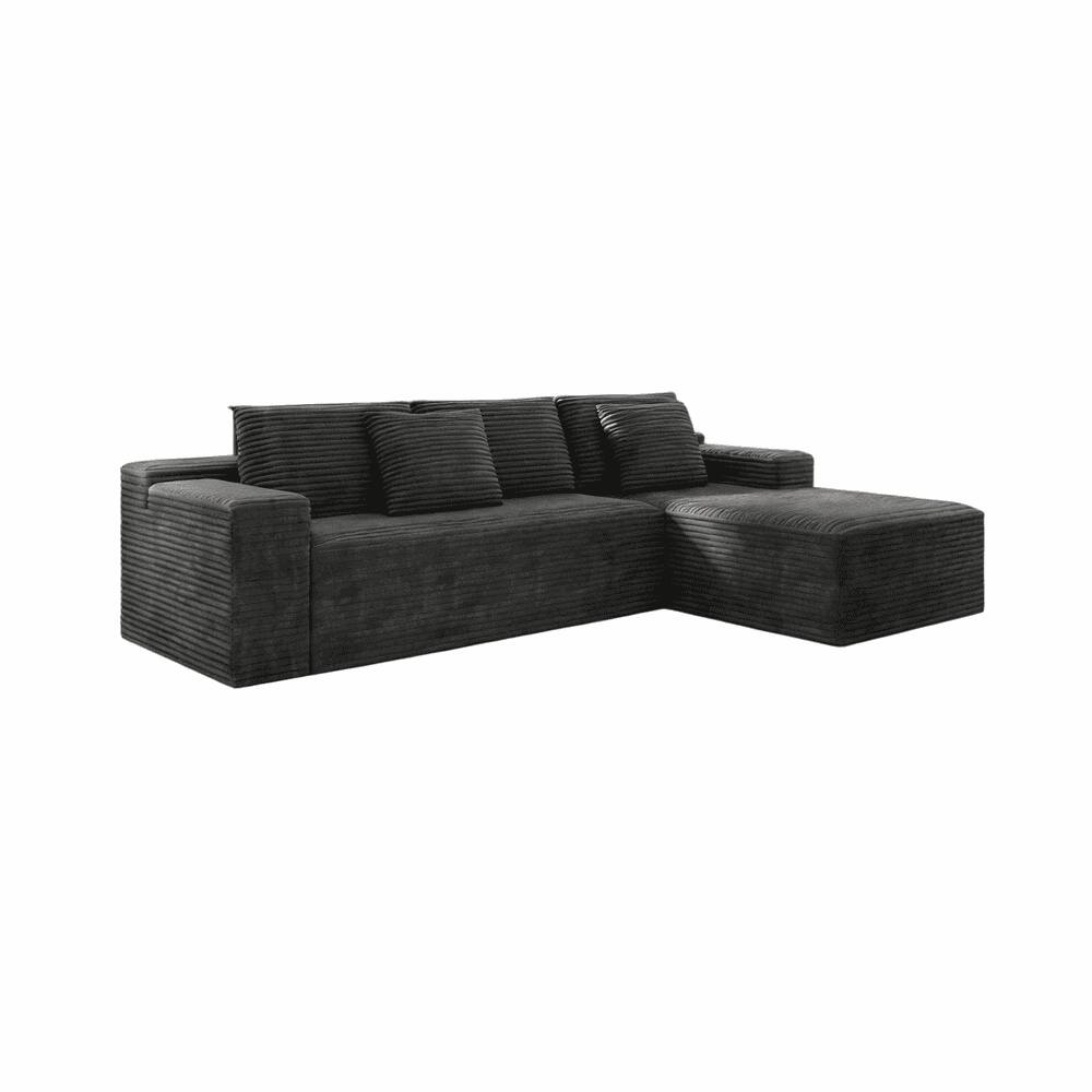 Alt View 2. Kadyn - 104" Right Chaise Sectional Sofa, L-Shaped Cloud Design with Deep Seating and No Assembly, Grey - Gray.