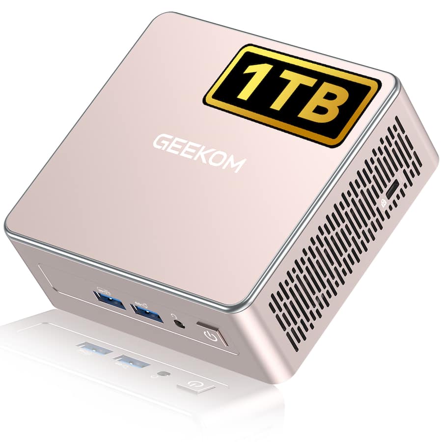 Geekom A5 2025 Edition Mini PC with AMD Ryzen 5 7430U, 16GB